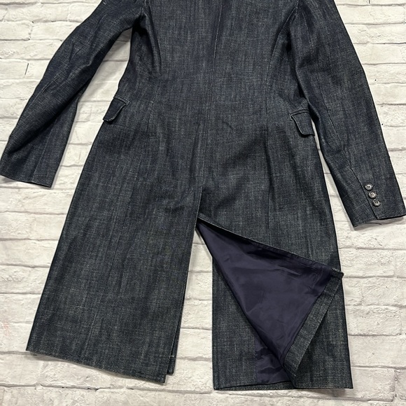 FCUK JEANS long, dark denim jacket size small - Picture 6 of 6